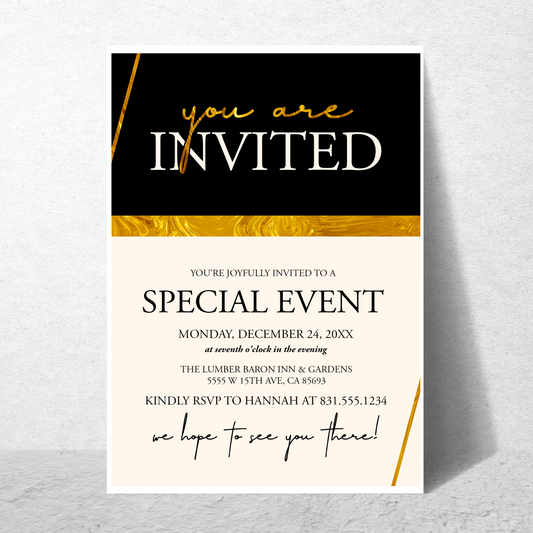 White and Yellow Digital Event Invitation